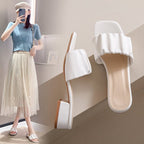 Damen elegante Mules mit modischer Raffung