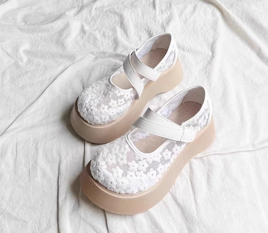 Damen modische Ballerinas mit floralem Design und dämpfender Sohle R&B