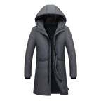 Damen lange Steppjacke mit großzügiger Kapuze und praktischen Taschen R&B
