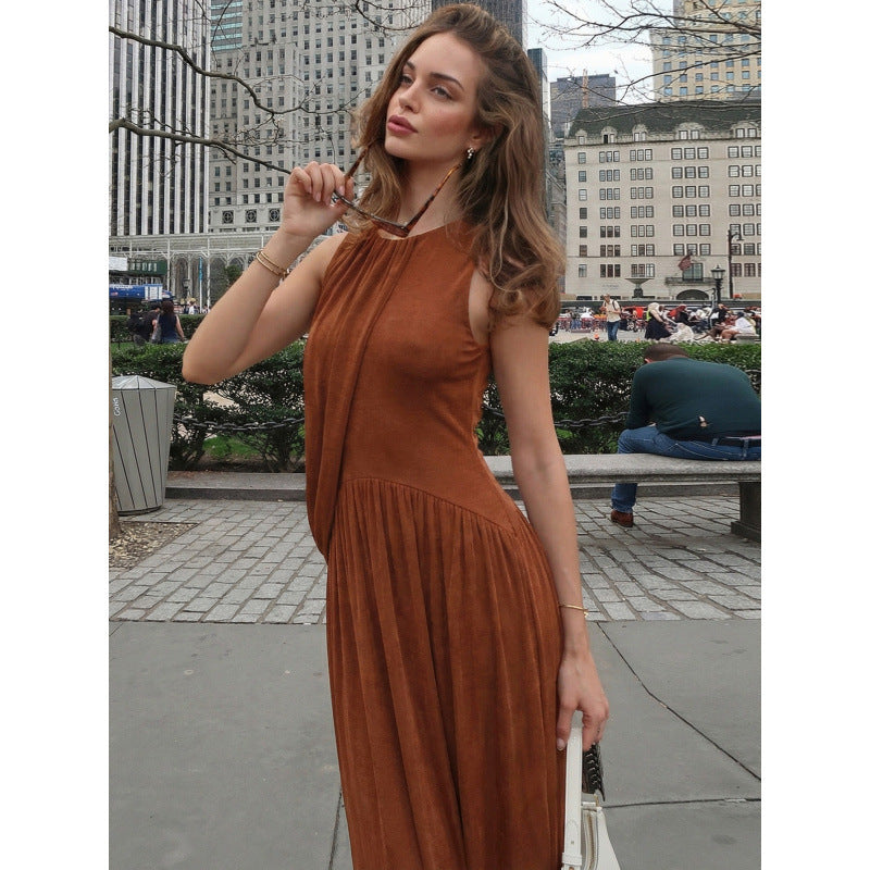 Damen Elegantes Maxikleid mit asymmetrischem Schnitt und fließendem Stoff R&B