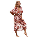 Damen Strandkleid mit großzügigem Schnitt und elegantem Wickeldesign R&B