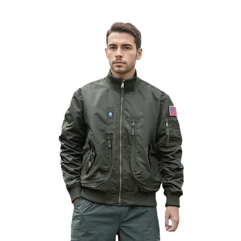 Herren technische Bomberjacke mit funktionalen Taschen R&B