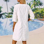 Damen Tunika-Kleid mit floralem Stickdesign R&B