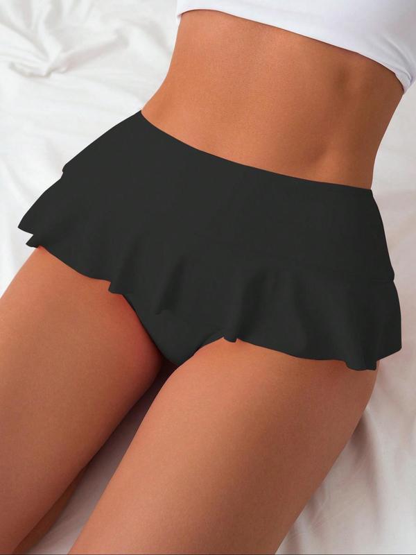 Damen Badeset mit eleganter Rüsche und hohem Taille R&B