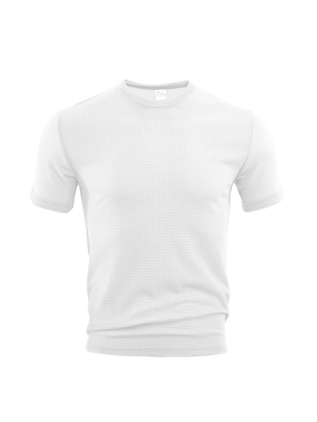 Herren nan Waffelstruktur-T-Shirt mit Rundhalsausschnitt und körpernaher Passform R&B