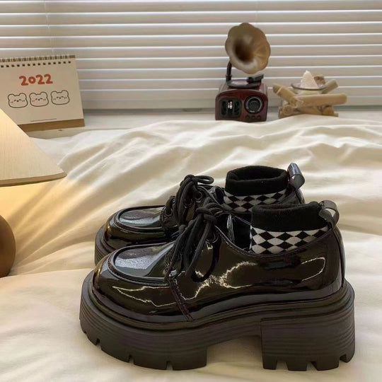 Damen Elegante und bequeme Schnürschuhe mit dickem Plateau und Innenfutter R&B