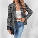 Damen Blazerjacke aus Tweed mit strukturiertem Muster R&B