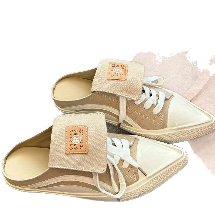 Damen lässige Slipper mit stylischem Schnürdesign R&B