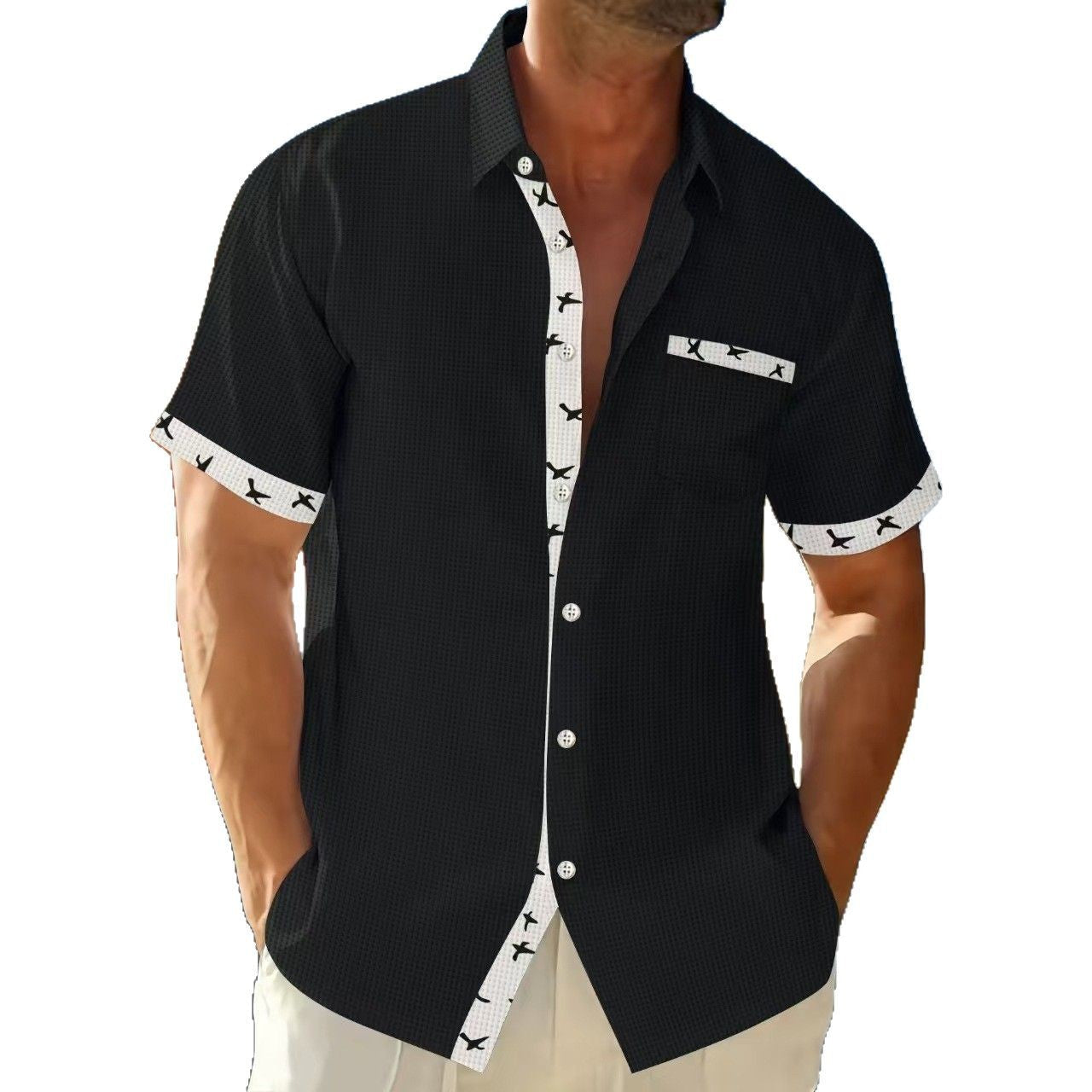 Herren Kurzarmhemd R&B