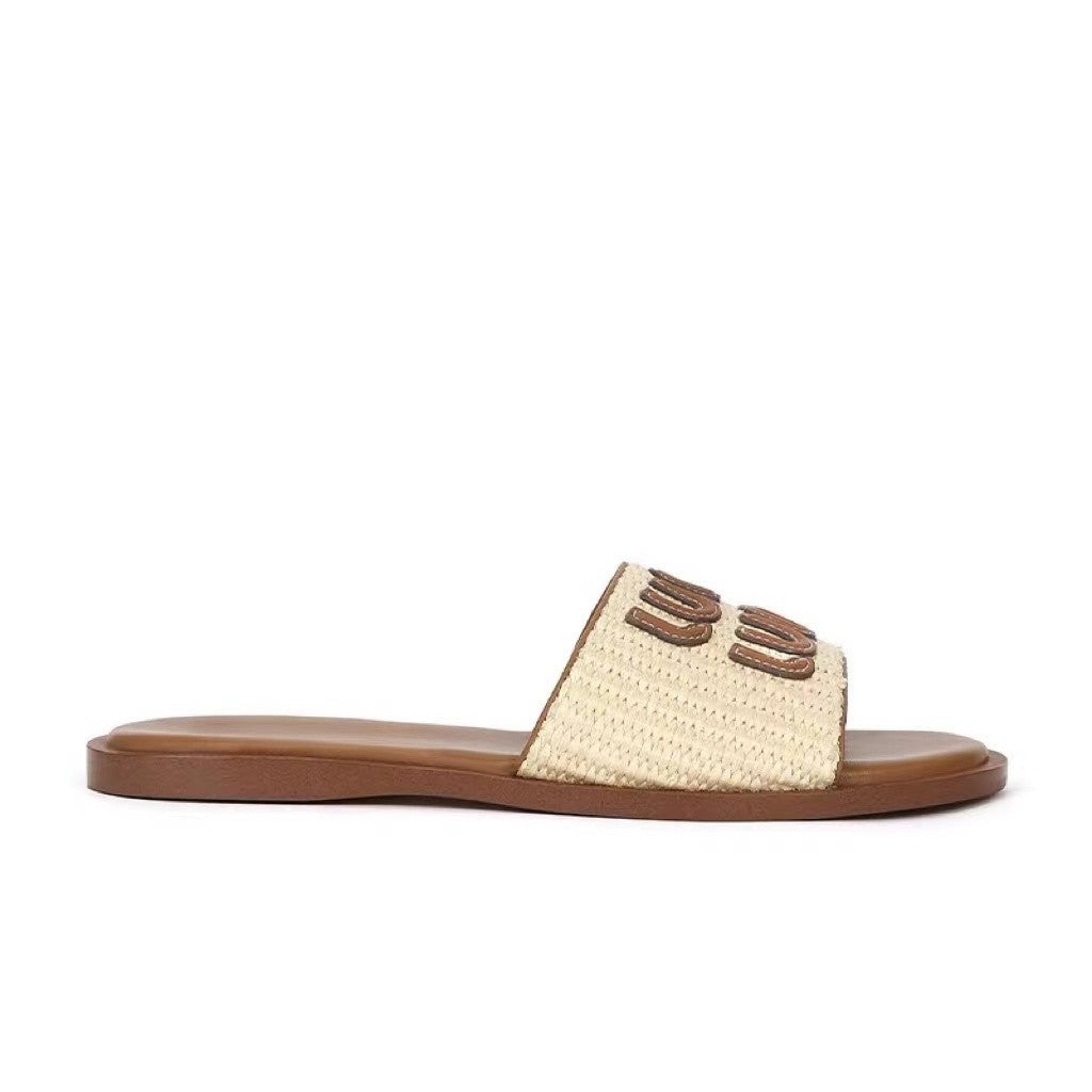 Damen modische Riemensandalen mit elegantem Woven-Design EB