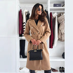 Damen eleganter Trenchcoat mit tailliertem Schnitt und seitlichen Taschen R&B