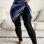 Damen Sportliche Leggings mit modischem Wickeloberteil R&B