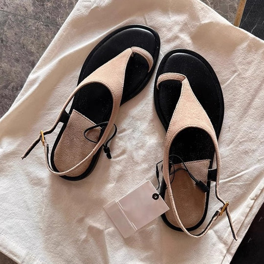 Damen Modische Zehentrenner-Sandalen mit elegantem Riemendesign und bequemem Fußbett R&B