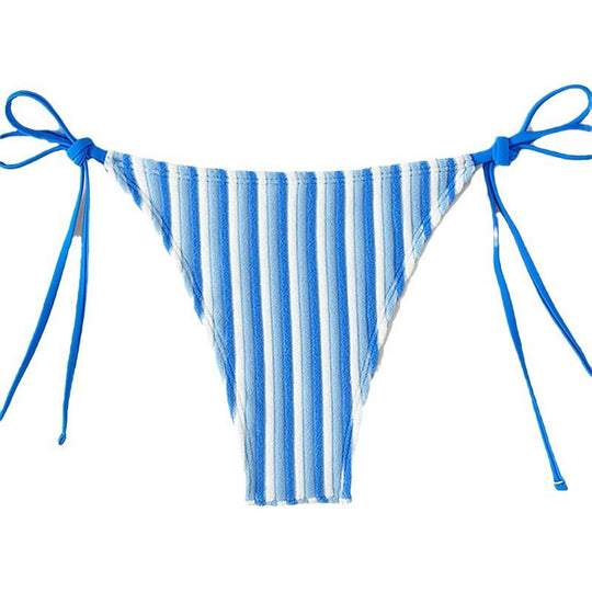 Damen Bikinislip mit verstellbaren Trägern und gestreiftem Design R&B