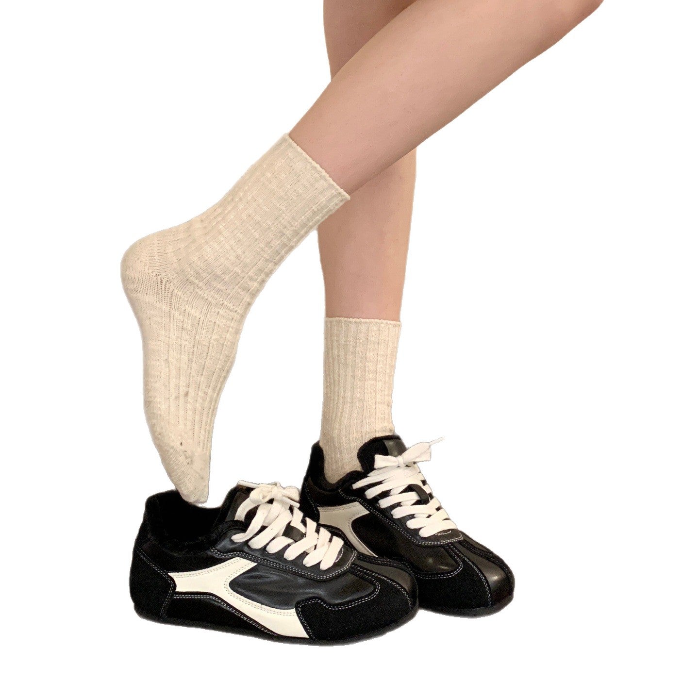 Damen Sneaker mit warmem Kunstfellfutter und rutschfester Sohle R&B