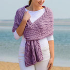 Damen Strickschal mit Zopfmuster & Vielseitigem Tragekomfort |