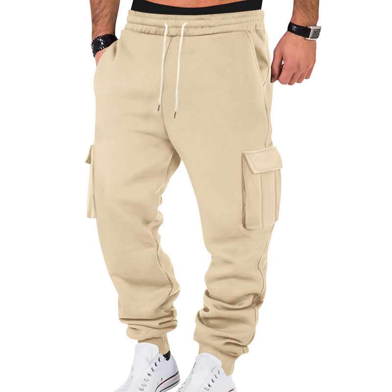 Herren nan Cargo-Jogginghose mit Kordelzug, seitlichen Taschen und elastischen Bündchen R&B