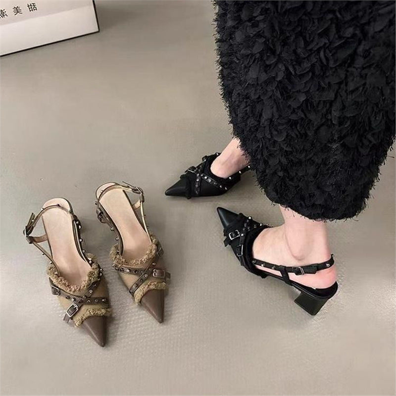 Damen Slingback Pumps mit dekorativen Riemchen und modernem Design R&B