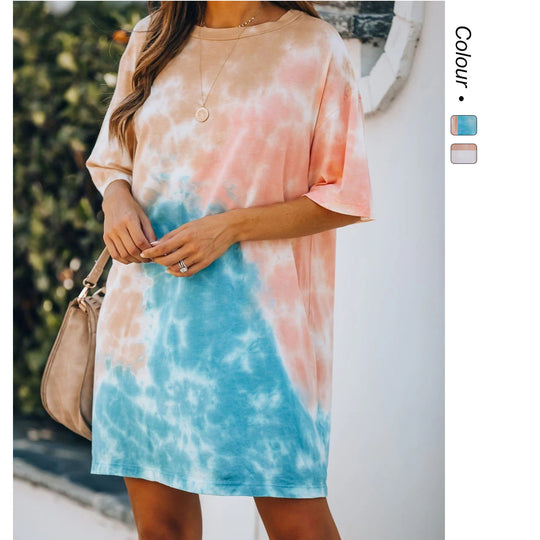 Damen T-Shirt Kleid mit trendigem Farbverlauf und lässigem Schnitt R&B