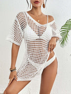 Damen Netz-Strandüberwurf R&B