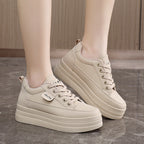Damen modische Plateau Sneakers mit atmungsaktivem Obermaterial und sportlicher Sohle R&B