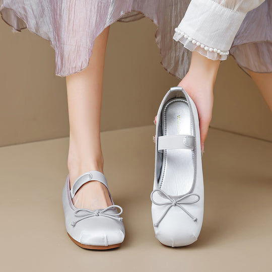 Damen Ballerinas mit elegantem Schnallenverschluss und zartem Schleifendetail R&B
