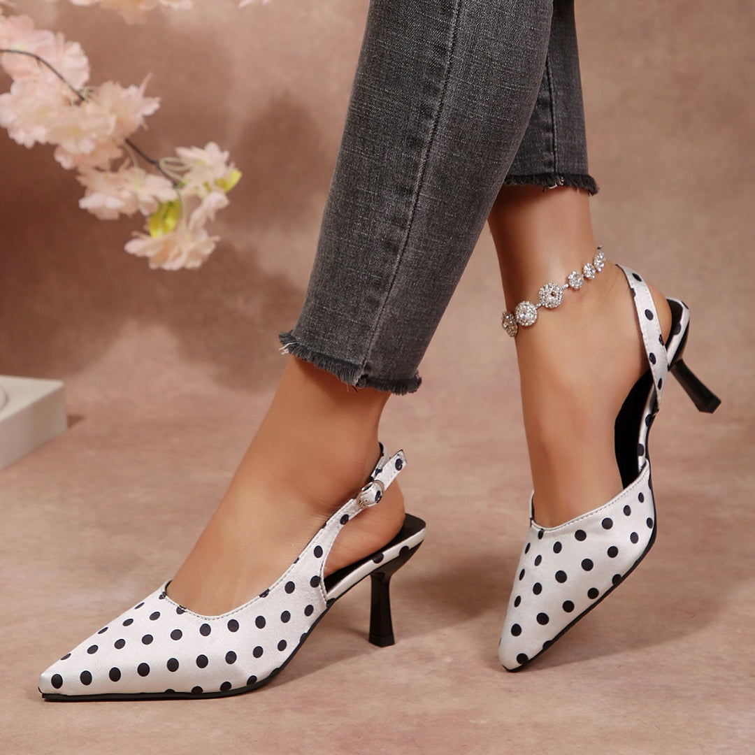 Damen Slingback-Pumps mit Punktmuster und elegantem Design R&B