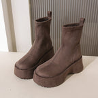 Damen modische Ankle Boots aus hochwertigem Wildleder R&B