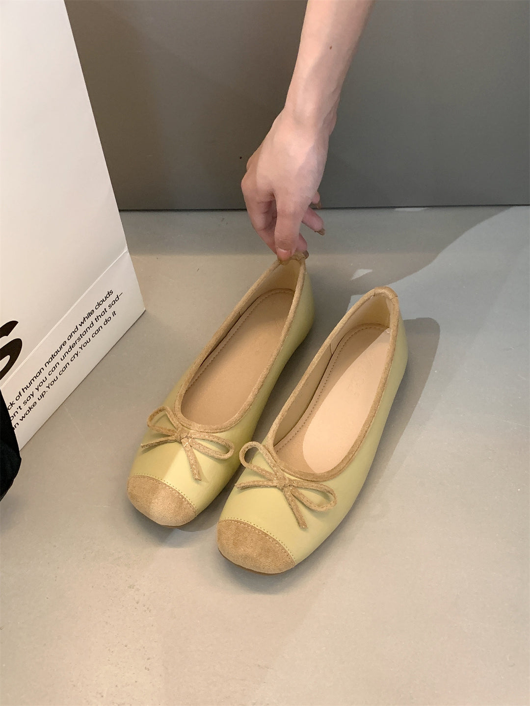 Damen Ballerina-Schuhe mit verstellbarem Schleifen-Detail R&B