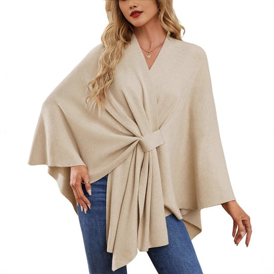 Damen Eleganter Wickelpullover mit asymmetrischem Schnitt R&B