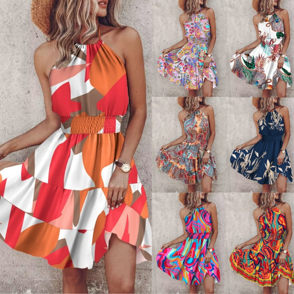 Damen Trendiges Kleid mit Raffung und asymmetrischem Saum R&B