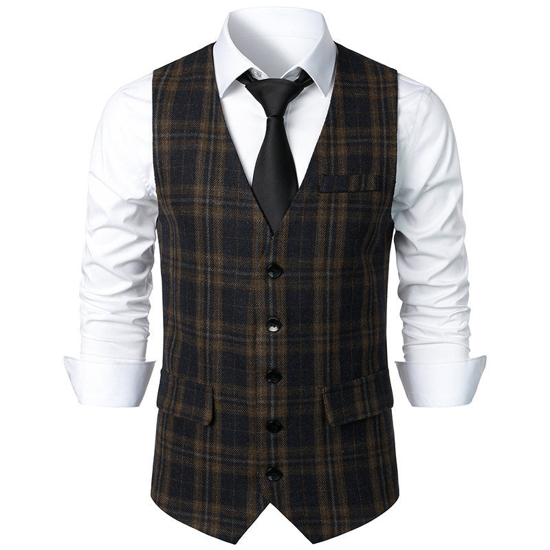 Herren klassische Karoveste mit elegante Schnitt und praktischen Taschen R&B
