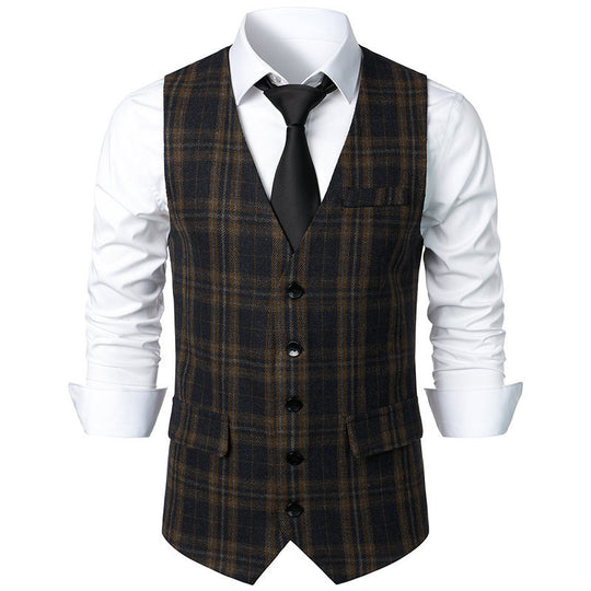 Herren klassische Karoveste mit elegante Schnitt und praktischen Taschen R&B
