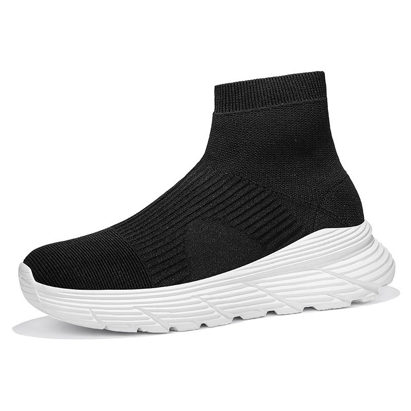 Damen nan nahtloser Strick-Freizeitsneaker mit sockenkragen und stoßdämpfender Profilsohle R&B