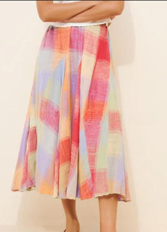 Damen Midirock mit farbenfrohem geometrischem Muster R&B