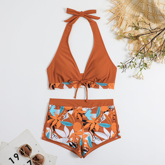 Damen Bikini-Set mit floralem Muster und herausnehmbarem Push-Up-BH R&B