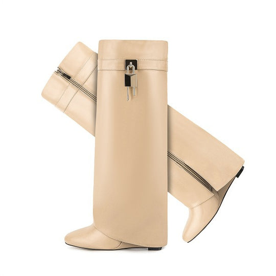 Femme Über-die-Knie-Fashion-Stiefel mit skulpturalem Design R&B