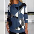 Damen Kapuzenpullover mit geometrischem Muster und hoher Passform R&B