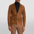 Herren Eleganter Wildlederblazer mit modernen Taschen und lässigem Schnitt R&B