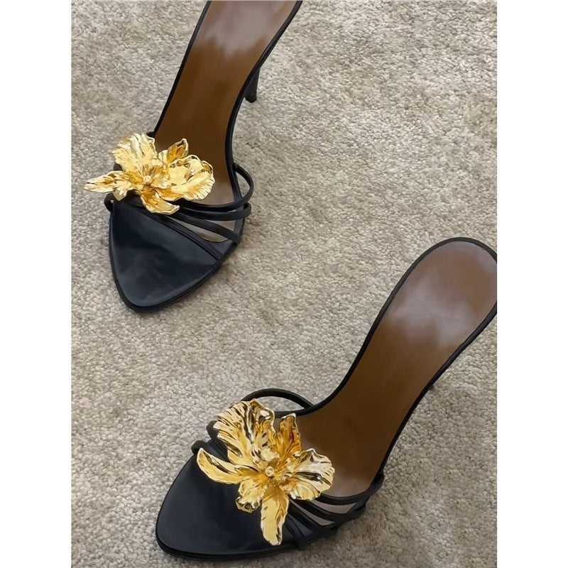 Damen elegante High Heels mit floralem Dekor R&B