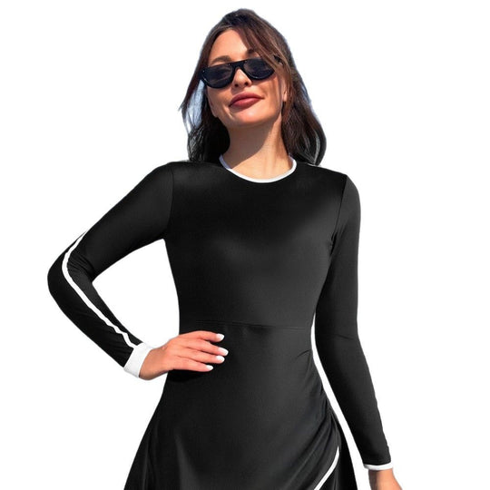 Damen Modischer Sportanzug mit langem Arm und asymmetrischem Rock R&B