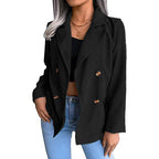 Damen Cord-Jacke mit doppelter Knopfleiste und modernem Schnitt R&B
