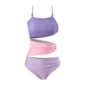 Damen Cut-Out Badeanzug mit schimmerndem Effekt und verstellbaren Trägern R&B
