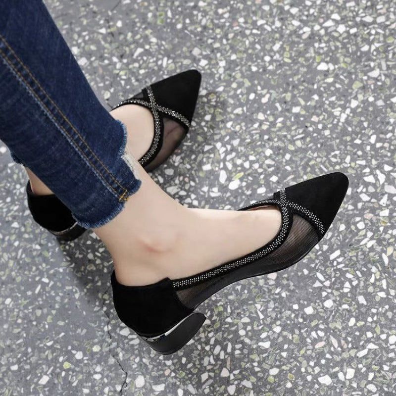 Damen Elegante Sling-Pumps mit transparentem Mesh-Einsatz und funkelnden Details R&B