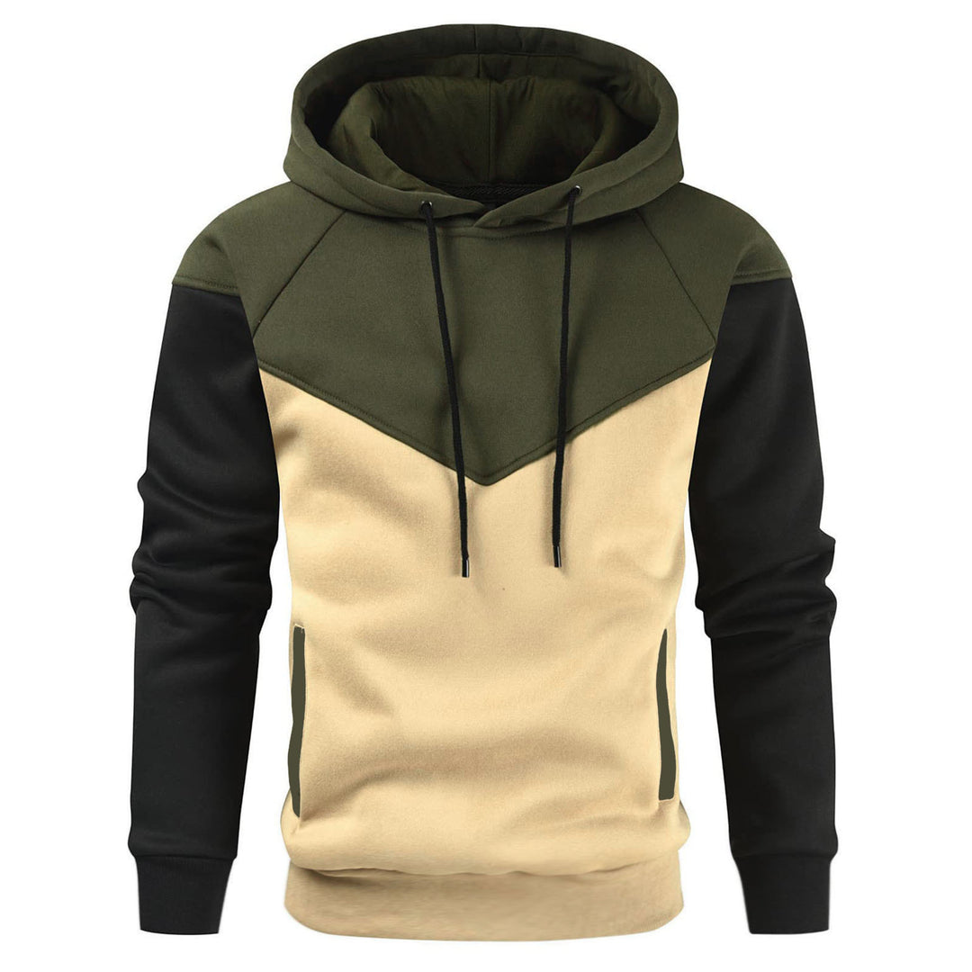 Herren modischer Hoodie mit innovativem Patchwork-Design R&B