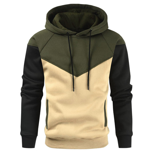 Herren modischer Hoodie mit innovativem Patchwork-Design R&B
