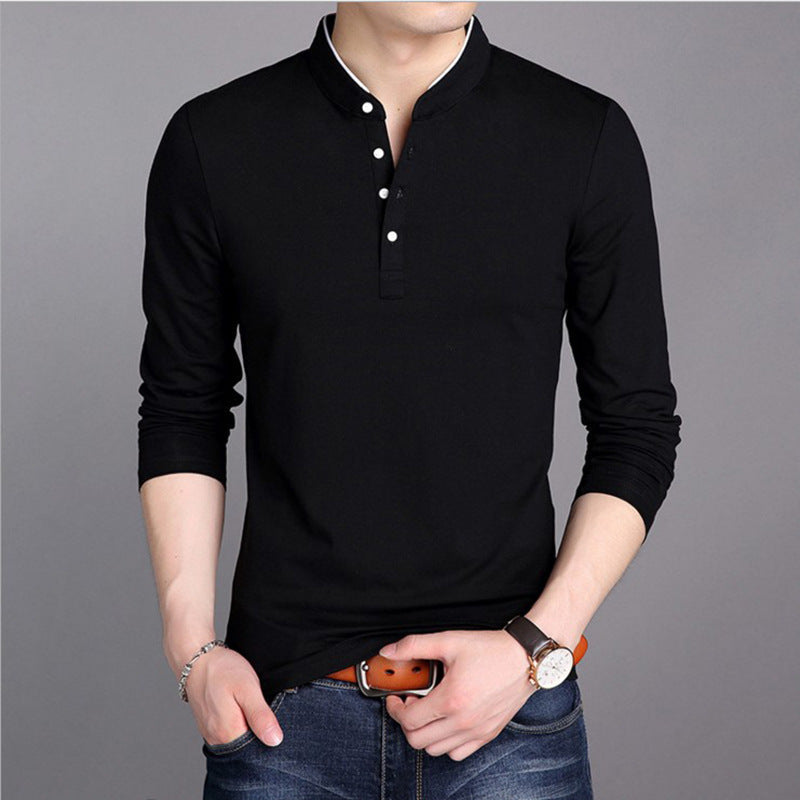 Herren Langarm-Henley-Shirt mit modernem Schnitt und hochwertiger Baumwolle