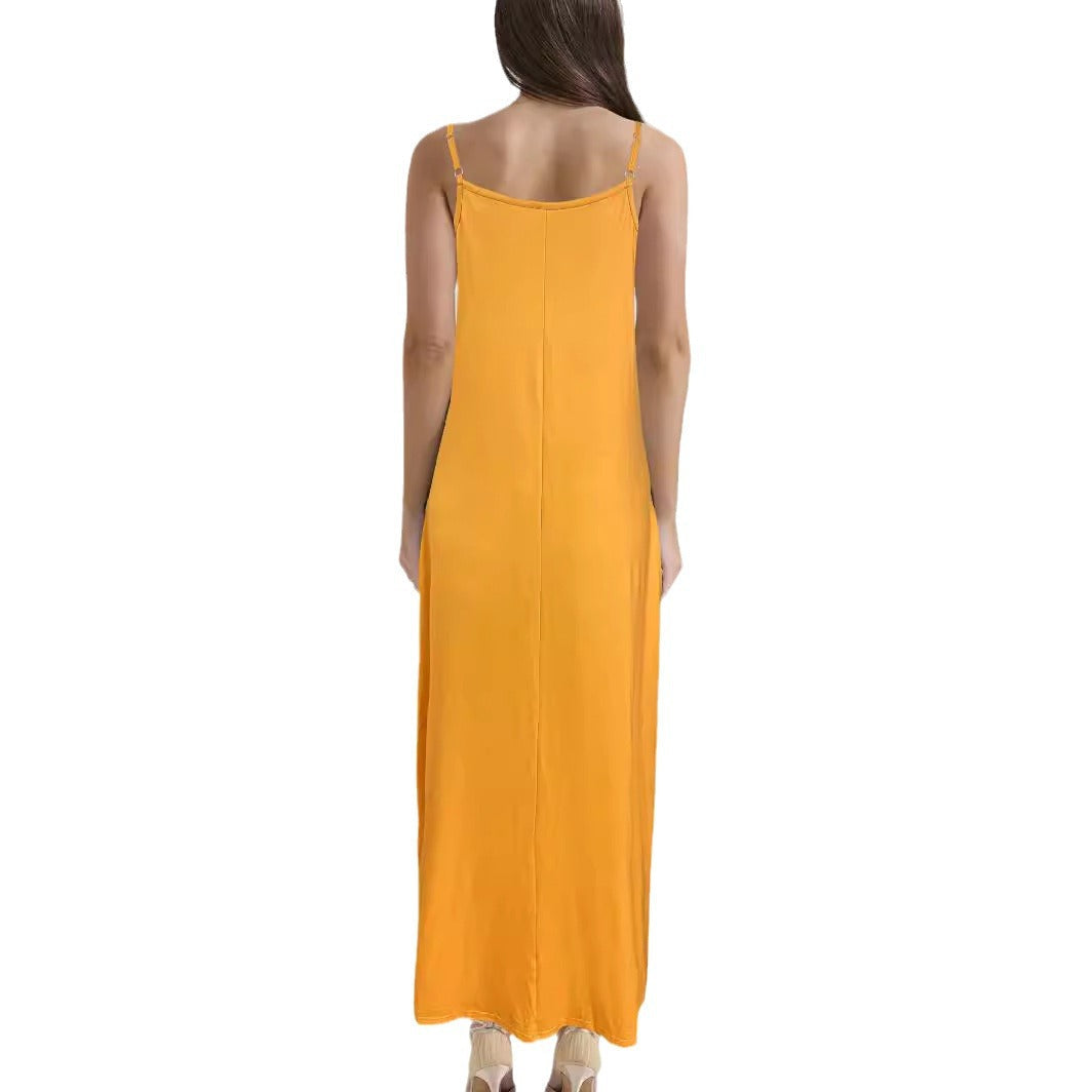 Damen Maxikleid mit modernem ethnischen Druck und praktischen Seitentaschen R&B