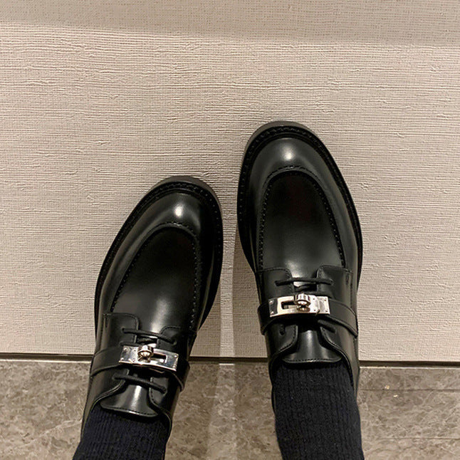 Damen elegante Mokassins mit dekorativer Schnalle