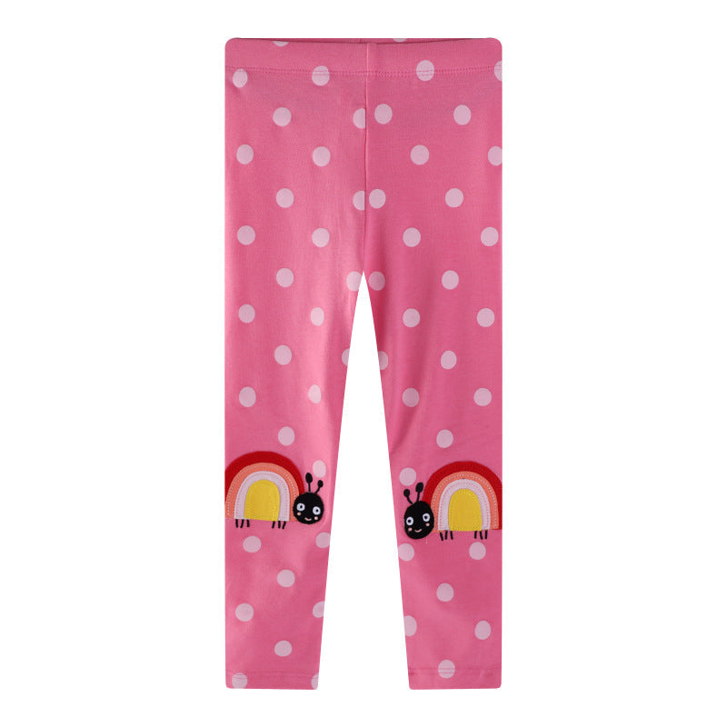 Mädchen Leggings mit fröhlichem Schnecken- und Punkten-Motiv R&B